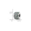Black Bow Jewelry Sterling Silver with Pale Blue Crystals December Lattice Bead Charm - 2 of 3
