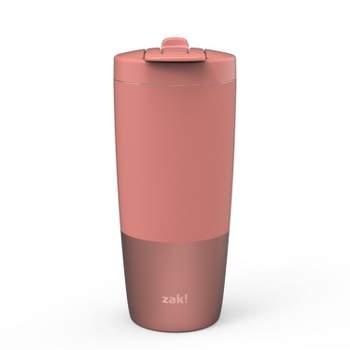 Zak Designs 20oz Stainless Steel Insulated Travel Tumbler with 2-in-1 Lid for Hot & Cold - Coral Blush
