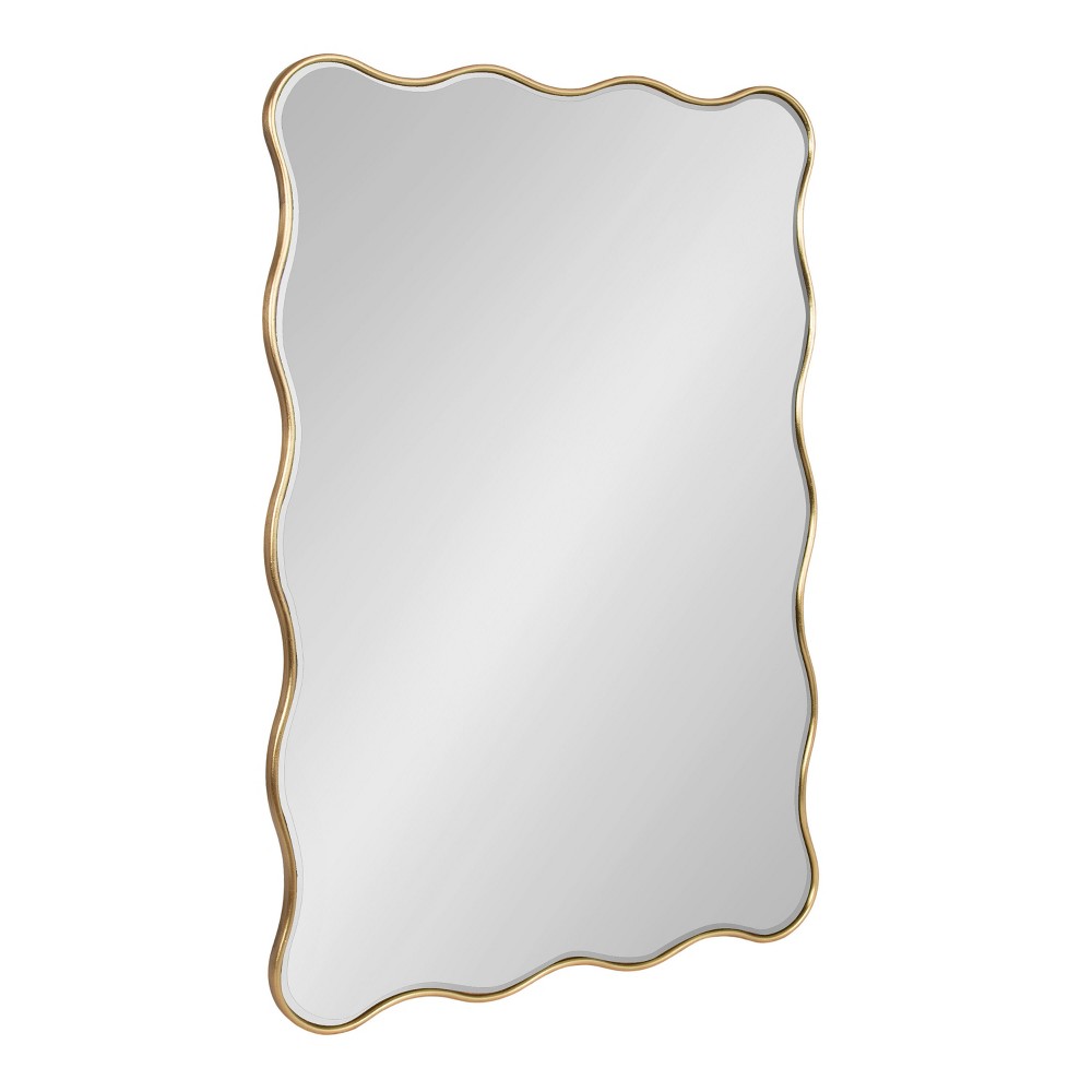 Photos - Wall Mirror Kate & Laurel All Things Decor 24"x36" Viona Rectangle Scalloped Mirror Go