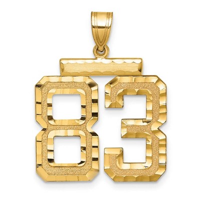 Black Bow Jewelry 14k Yellow Gold, Varsity Collection, Large D/C Pendant Number 83