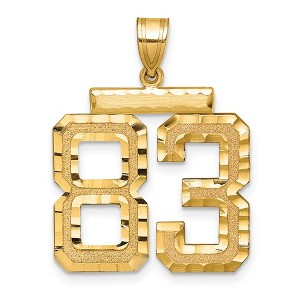 Black Bow Jewelry 14k Yellow Gold, Varsity Collection, Large D/C Pendant Number 83 - 1 of 3