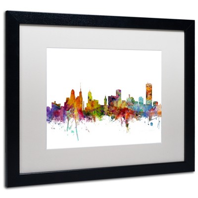 Trademark Fine Art -Michael Tompsett 'Buffalo New York Skyline' Matted Framed Art