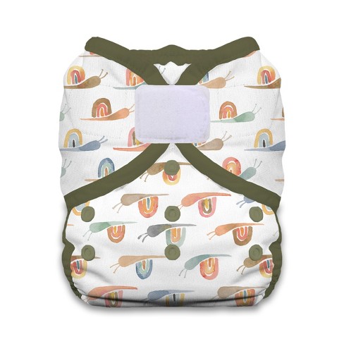 Thirsties | Duo Wrap HL Pack of 1 - Rainbow Snail Multicolored Diaper  Cover, Size Two (18-40 lbs)