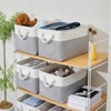 Aoibox 15x11x9.5 Inch Large Foldable Storage Baskets for Shelves Decorative Cloth Organizer Boxes White Gray 6 Pack - 3 of 4