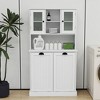 Ridstar 59.69 in. H Tiltable Double-Layer Laundry Basket Bathroom Cabinet with 2 Adjustable Shelves-White - 3 of 4