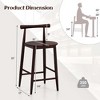 Costway Bar Chair Counter Height Stools Set of 2/4 with Acacia Wood Frame Supporting Legs Brown - 3 of 4