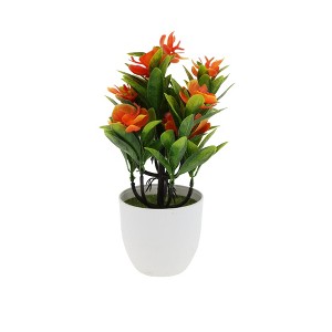 Unique Bargains Artificial Plants Phalaenopsis Orchid Display Plastic 3.74"x3.74"x10.63" 1 Pc - 1 of 4