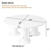 OUTSUPPLY Coffee Table, Minimalist Round Table with 3 Thick Legs, Sleek Curved Edge Design for Living Room & Office - 2 of 4