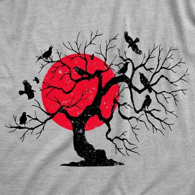 Мужские футболки Crazy Dog T-Shirts, Inc. Mens Funny T Shirts Murder At Sunset Crow Tree Art Graphic Tee For Men - Crazy Dog Men's T Shirt For Halloween Season Light Grey XL — фото 2