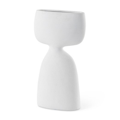 HomeRoots 12" White Ceramic Sculptural Table Vase