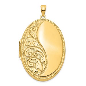 Black Bow Jewelry 14k Yellow Gold 38mm Oval Locket - 1 of 4