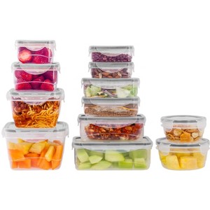 Lexi Home Plastic Containers with Snap Lock Lids (Set of 12) - 1 of 4