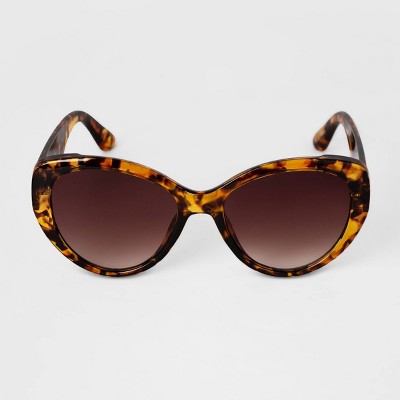 Women's Butterfly Tortoise Shell Cateye Sunglasses - A New Day™ Brown