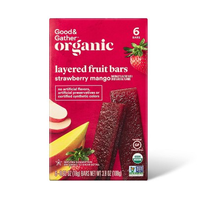 Organic Strawberry Mango Flavored Fruit Bar - 3.8oz/6ct - Good & Gather™