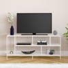 Three Shelf TV Stand in White - Henn&Hart - 2 of 4