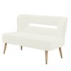 Beautyolove 46.5 in. W Beige Velvet Upholstered Open Back 2-Seater Loveseat Sofa with Solid Wood Legs - 3 of 4