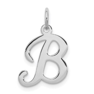 Black Bow Jewelry Sterling Silver, Sophia Collection, Small Script Initial B Pendant - 1 of 4