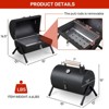 KTMBDW Portable Charcoal Grill with Thermometer & Wooden Handle, Compact Tabletop Barbecue Grill for Outdoor Camping BBQ Grilling Backyard Party,Black - 3 of 4