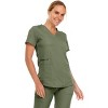 MediChic Women's V-Neck Scrub Set Straight Leg Six Pocket Cargo Scrub Pants with 4-Way Stretch Scrubs Sets - 4 of 4