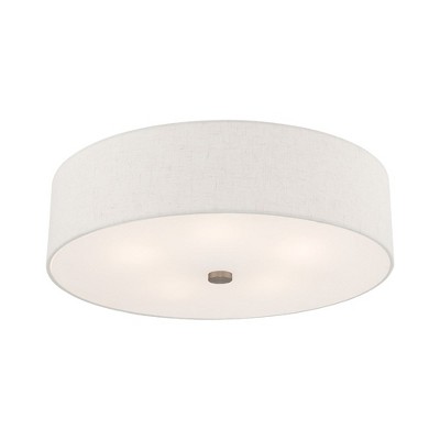 Contemporary Indoor/Outdoor 5-Light Brushed Nickel Drum Ceiling Fixture