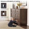 Karl Home 6-Drawer Brown MDF (Medium-Density Fiberboard) 47.24in. W Chest of Drawer - 4 of 4