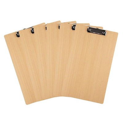 6-Pack Legal Size Clipboards, Wooden Boards with Low Profile Clip, Hardboard Paper Holders for Classroom and Office, 9 x 15 inches