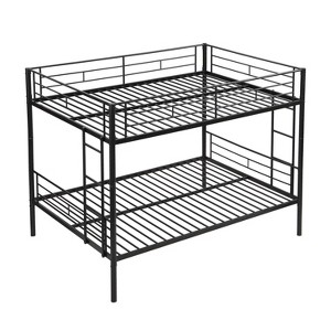 Cesicia Full Over Full Metal Bunk Bed, No Box Spring Needed, Easy Assemble, Black - 1 of 4