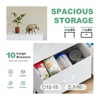 GlasFlength Decorative Storage Cabinets Tall Dresser Fabric Storage Tower ,Wooden Top for Kid Room, Closet, Entryway, Nursery, White 31.4"*11.8"*45.6" - 4 of 4