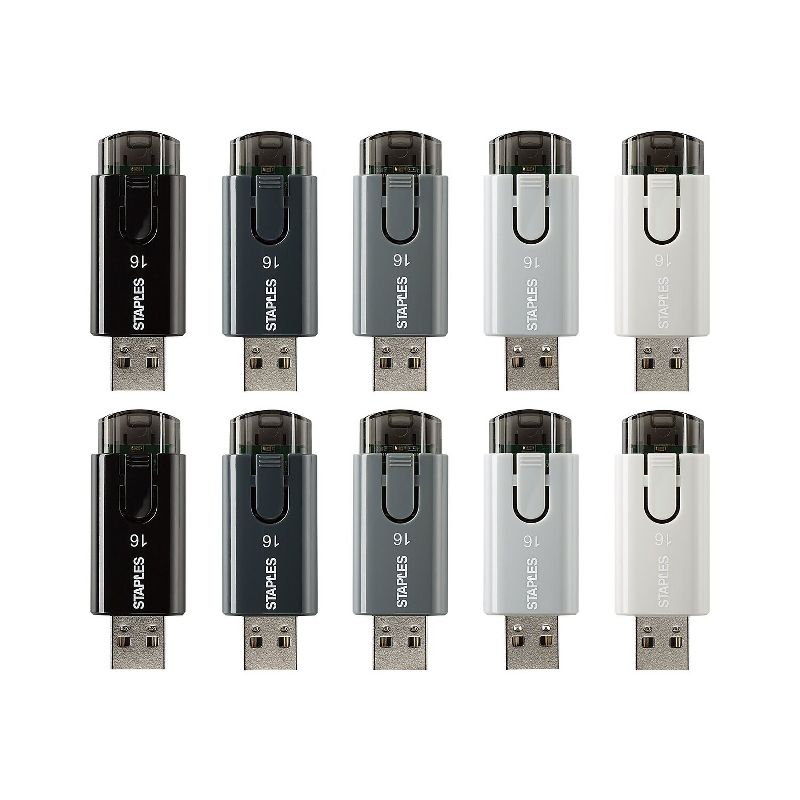 Staples 16GB USB 2.0 Flash Drive 10/Pack (52548) 2835813, 1 of 2
