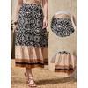 INSPIRE CHIC Women's Boho High Waist Vacation Color Block A-Line Maxi Skirts - 2 of 4