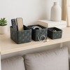 Evideco French Home Goods Checkered Woven Strap Storage Baskets Totes Set of 3 Gray - 2 of 4