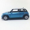 KiNSMART Mini Cooper S 5inch 1:28 Scale Die Cast Metal Model Toy Cars Blue with British Flag - 4 of 4