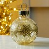 LED Glass Holiday Ornament Mercury Finish Decor Piece – 13in by Melrose - 2 of 3