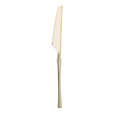 Smarty Had A Party Gold Moderno Plastic Dinner Knives - 240 pcs