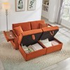Convertible Sectional Sofas Corduroy Loveseat Sofa with Double Storage Ottomans, Adjustable Armrest Table with USB Port, Super Soft Chaise Lounge - 2 of 4