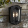 Minka Lavery Industrial Outdoor Wall Light Fixture Sand Coal 2-Light 11" Clear Glass Shade for Post Exterior Deck Porch Yard Patio - 2 of 4