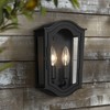 Minka Lavery Industrial Outdoor Wall Light Fixture Sand Coal 2-Light 11" Clear Glass Shade for Post Exterior Deck Porch Yard Patio - image 2 of 4