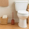 Evideco French Home Goods Terracotta Stoneware Toilet Bowl Brush and Holder - Unique and Rustic Round Shape for Efficient and Effective Cleaning - 2 of 4