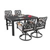 Christopher Knight Home Haggai Patio 5 Piece Branch-Like Backrest Aluminum Dining Set with Sunbrella Cushions - 2 of 4