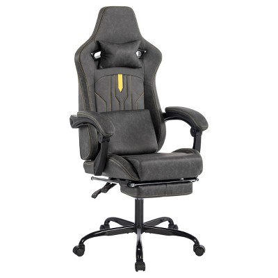 Gaming Chair with Massage Lumbar Support & Footrest,Adjustable Height Ergonomic Racing Style Computer Chair-The Pop Home