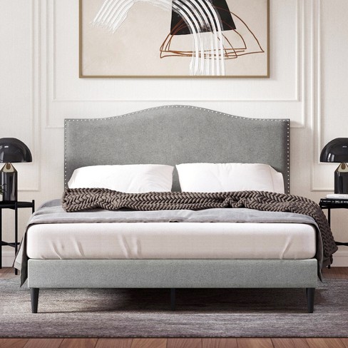 Upholstered queen bed on sale no box spring