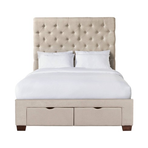 Queen Jeremiah Upholstered Storage Bed, Jaxon Queen Storage Bed With Upholstered Headboard Cappuccino