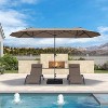 PURPLE LEAF 13ft Patio Market Umbrella and Base Double-Sided Rectangle Outdoor Table Sun Umbrellas with Crank - 2 of 4