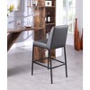 Meridian Furniture,Bryce Grey Vegan Leather Stool, Set of 2 - 2 of 4