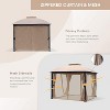 Carrie 10x10ft Softtop Metal Patio Gazebo with Mosquito Net&Sunshade Curtains, Canopy Tent, Outdoor Furniture - Maison Boucle - 4 of 4