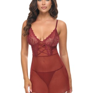 Oh La La Cheri Women's Avery Sheer Babydoll Dress 71-12092 - 1 of 4