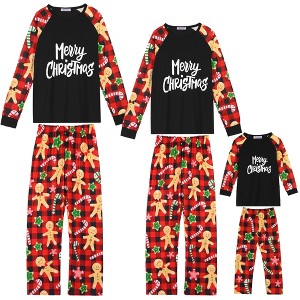 cheibear Christmas Sleepwear Long Sleeve Tee with Pants Lounge Family Pajama Sets - 1 of 4