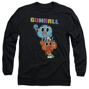 Men’s Amazing World Of Gumball Gumball Spray Long Sleeve T-Shirt - 1 of 4