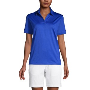 Lands' End Women's Short Sleeve Rapid Dry Sport Neck Polo Shirt - 1 of 2