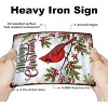 Lomsoe Christmas Cardinal Bird Metal Tin Sign 8x12in "Merry Christmas" Vintage Painting Tin Signs Wall Poster Plaque for Living Room Christmas Gift - 2 of 4